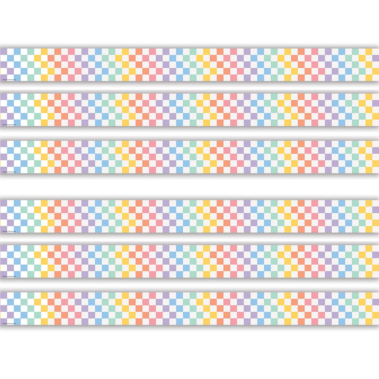 Teacher Created Resources® Cool for School Checkers Straight Border Trim, 6 Packs of 12